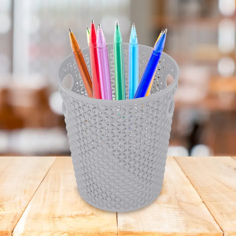 Canasta Calada Organizadora Multiusos Color Gris, 16Cm 1