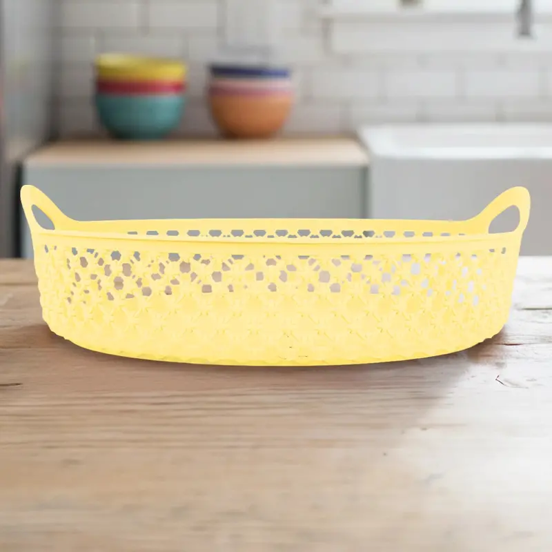 Canasta Circular, Color Amarillo 2