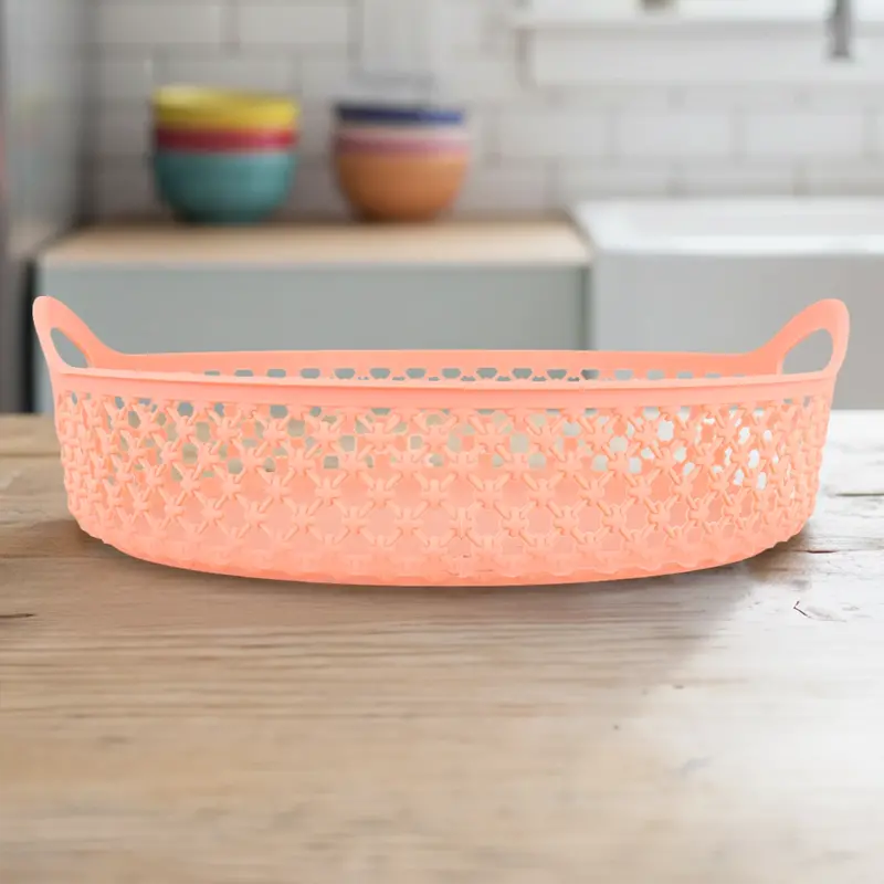 Canasta Circular, Color Naranja 2