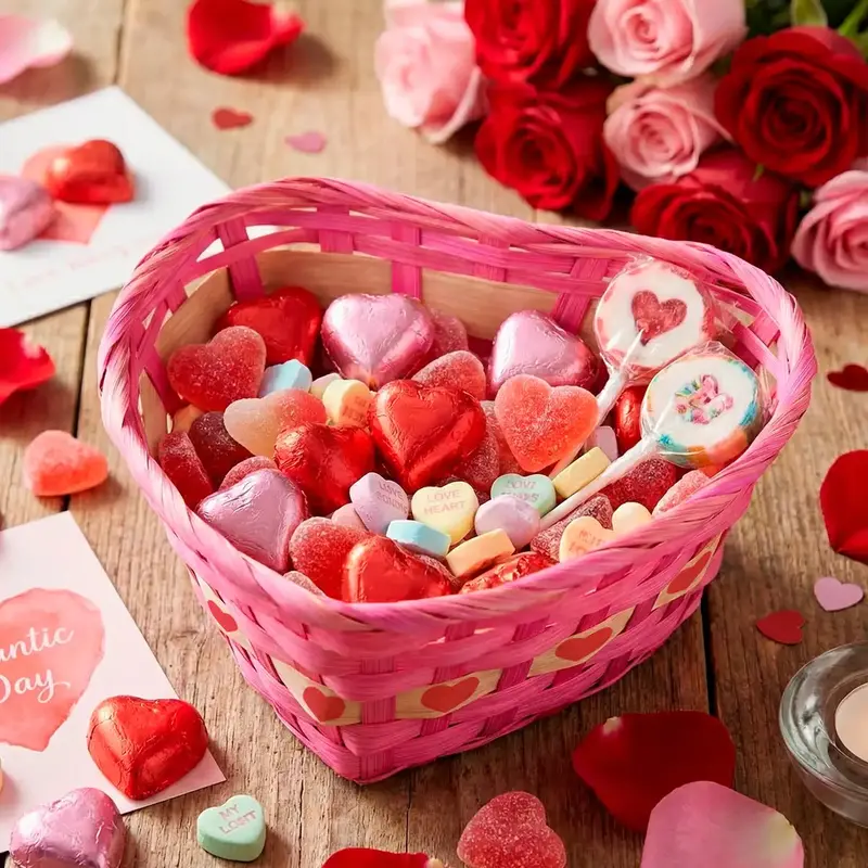 Canasta, Corazón, Color Rosa 1