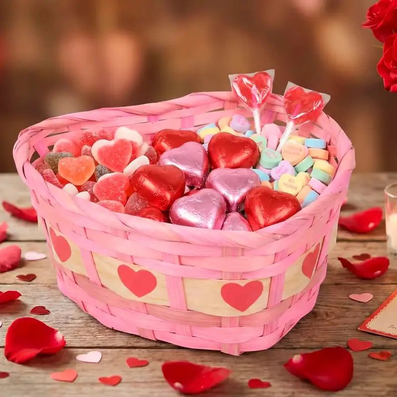 Canasta, Corazón, Color Rosa Claro 1
