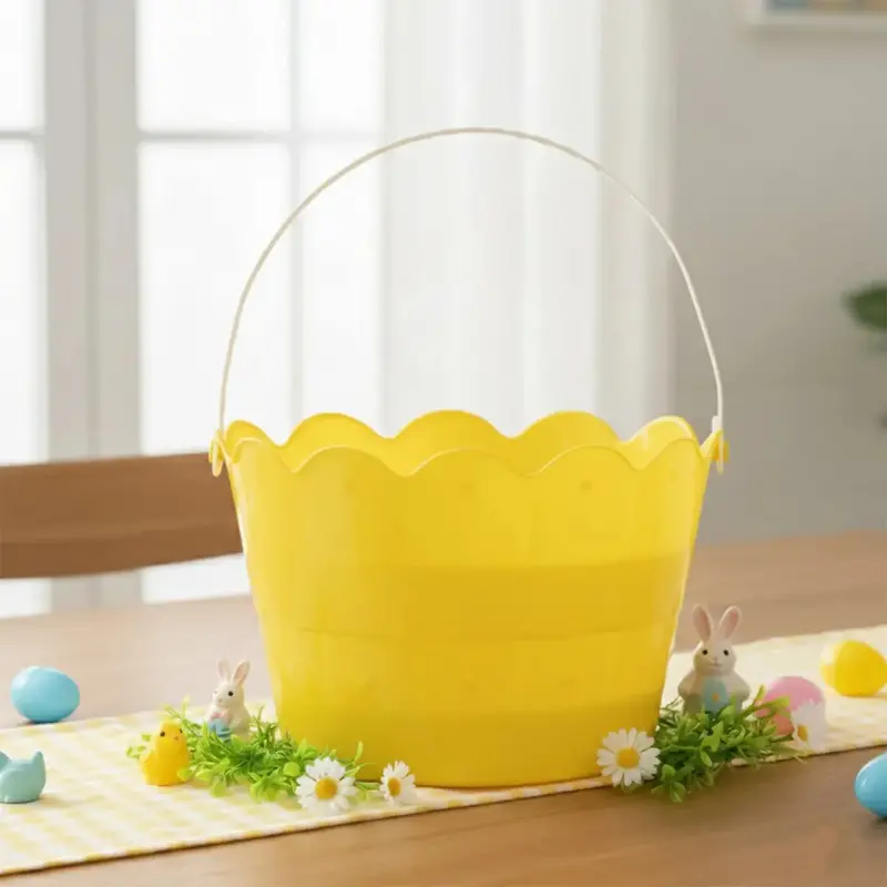 Canasta De Plástico, Pascua, Color Amarillo 2
