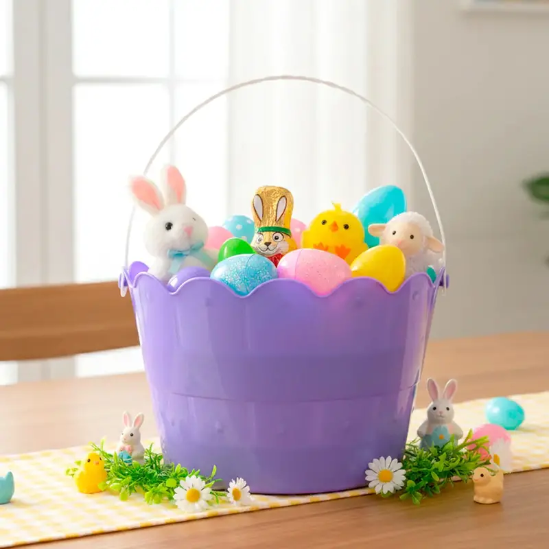 Canasta De Plástico, Pascua, Color Morado 1