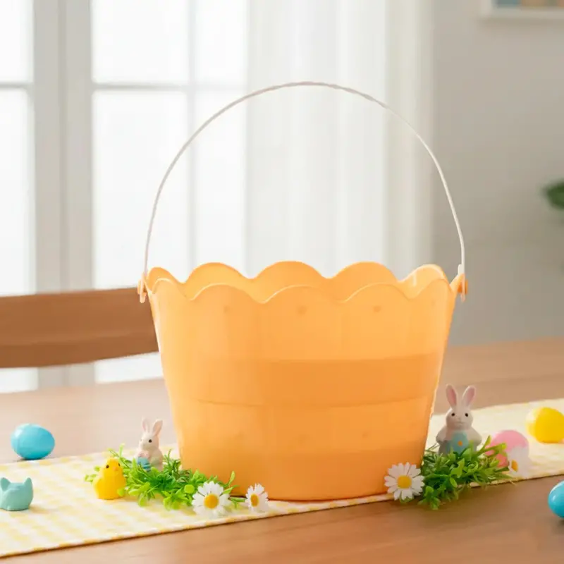Canasta De Plástico, Pascua, Color Naranja 1