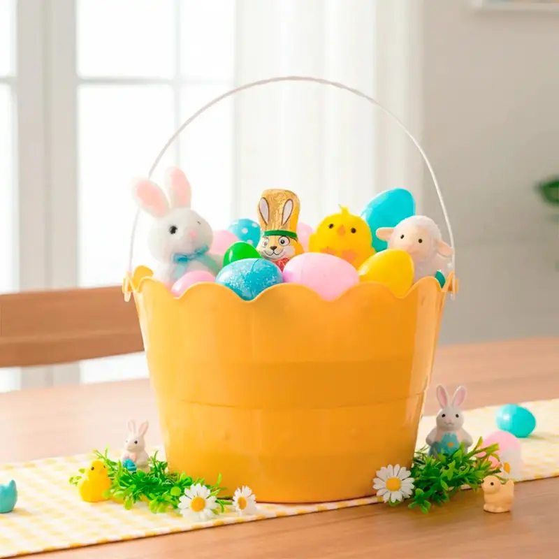 Canasta De Plástico, Pascua, Color Naranja 2