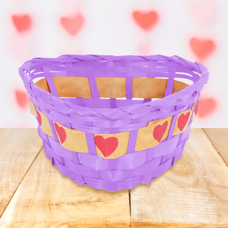 Canasta En Forma De Corazón, Color Lila 1