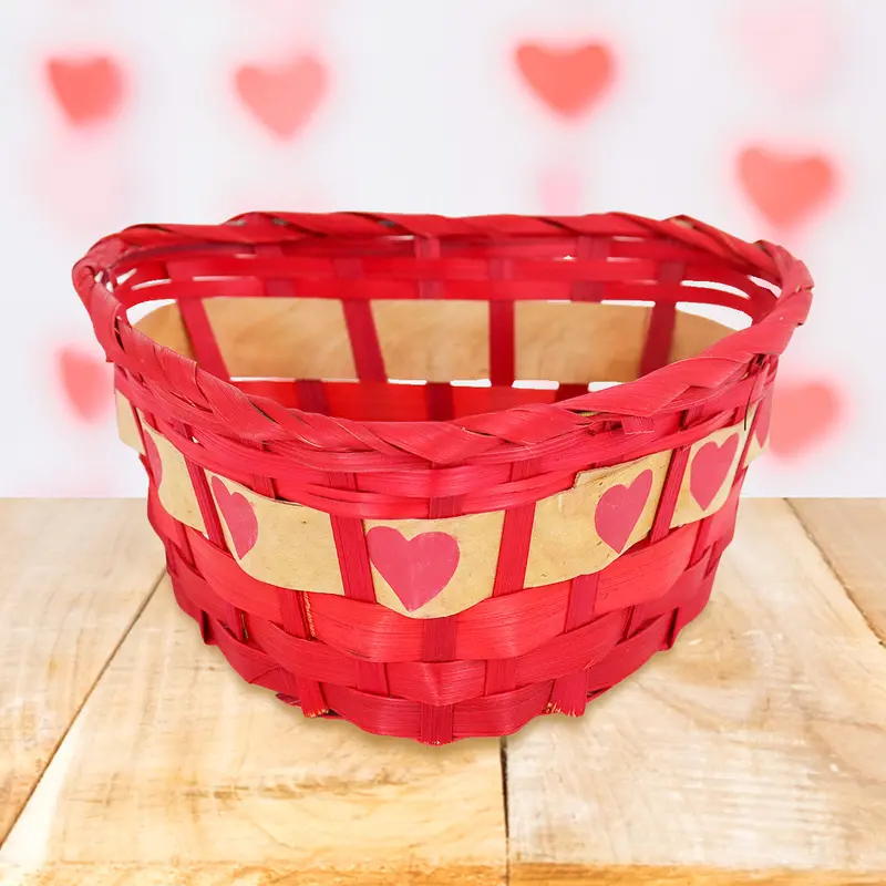 Canasta En Forma De Corazón, Color Rojo 1