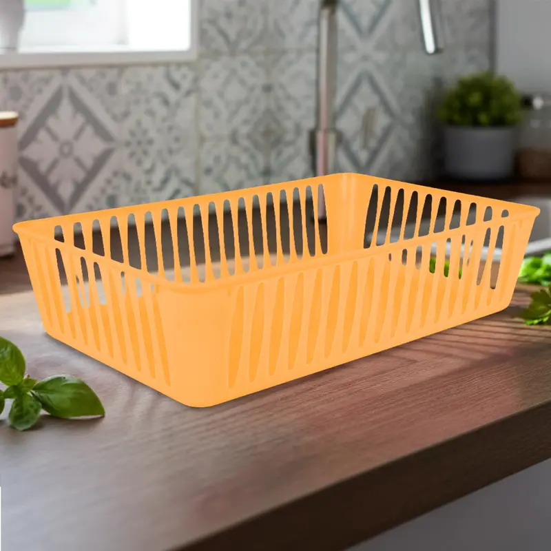 Canasta Rectangular, Color Naranja 2