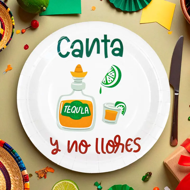 Canta Y No Llores, Platos De Cartón, 8 Pzas 2