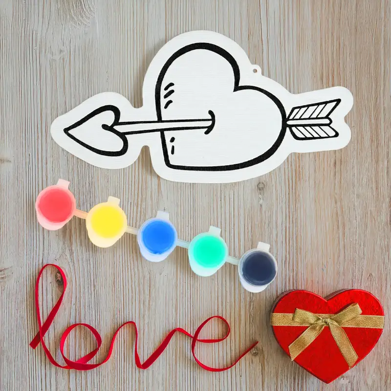 Canvas Diy Con Pinturas, Corazón Con Flecha 2