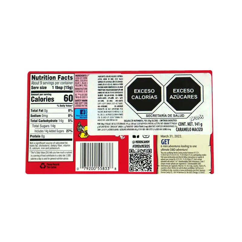 Caramelo Ácido Arcoíris, Wonka, 141 G 2