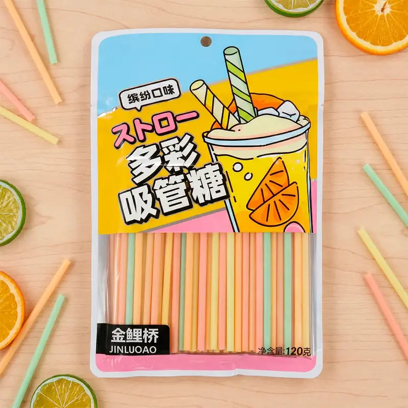 Caramelo De Pajita Multicolores, 120 Gr 2
