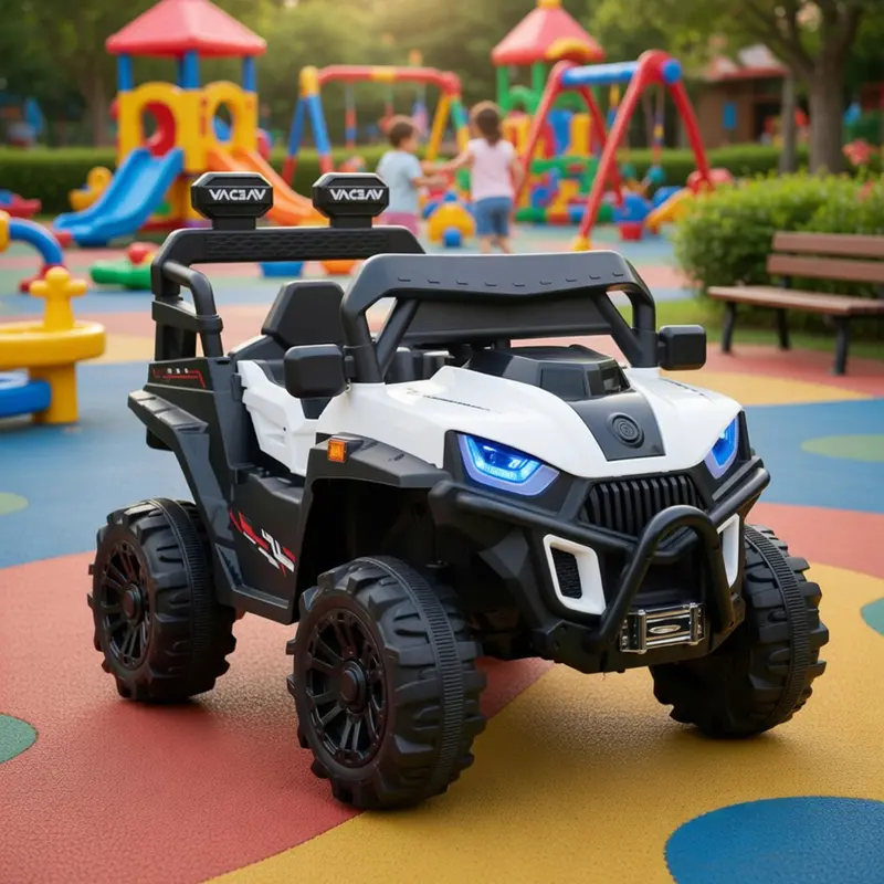 Carrito Montable Eléctrico Para Niños, Color Blanco 1