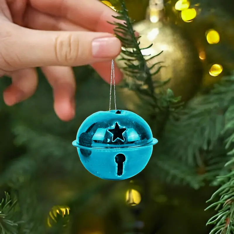Cascabeles Navideños, 6 Pzas, Color Azul 1