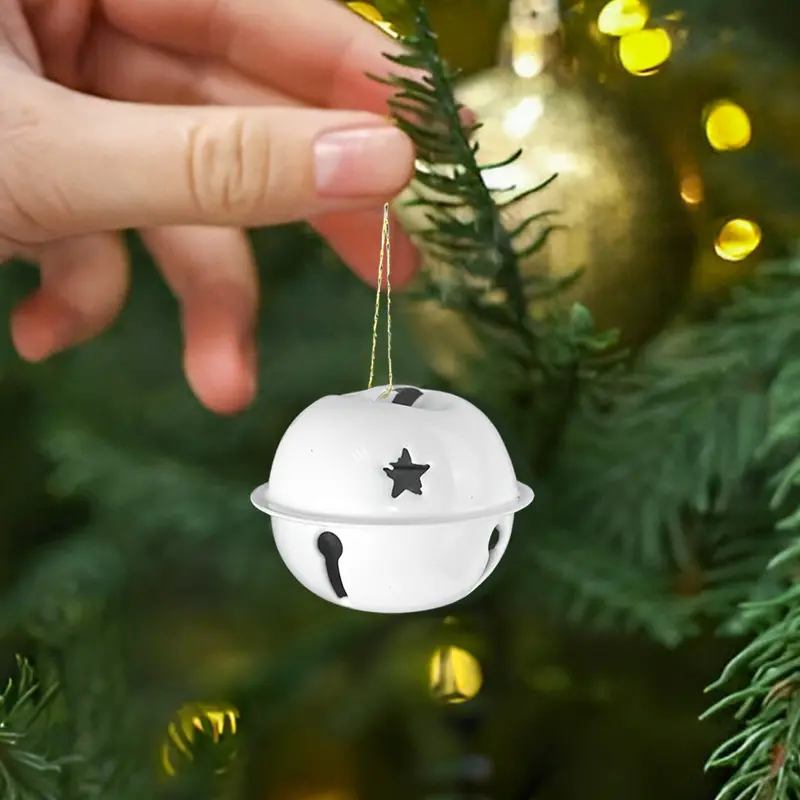 Cascabeles Navideños, 6 Pzas, Color Blanco 1