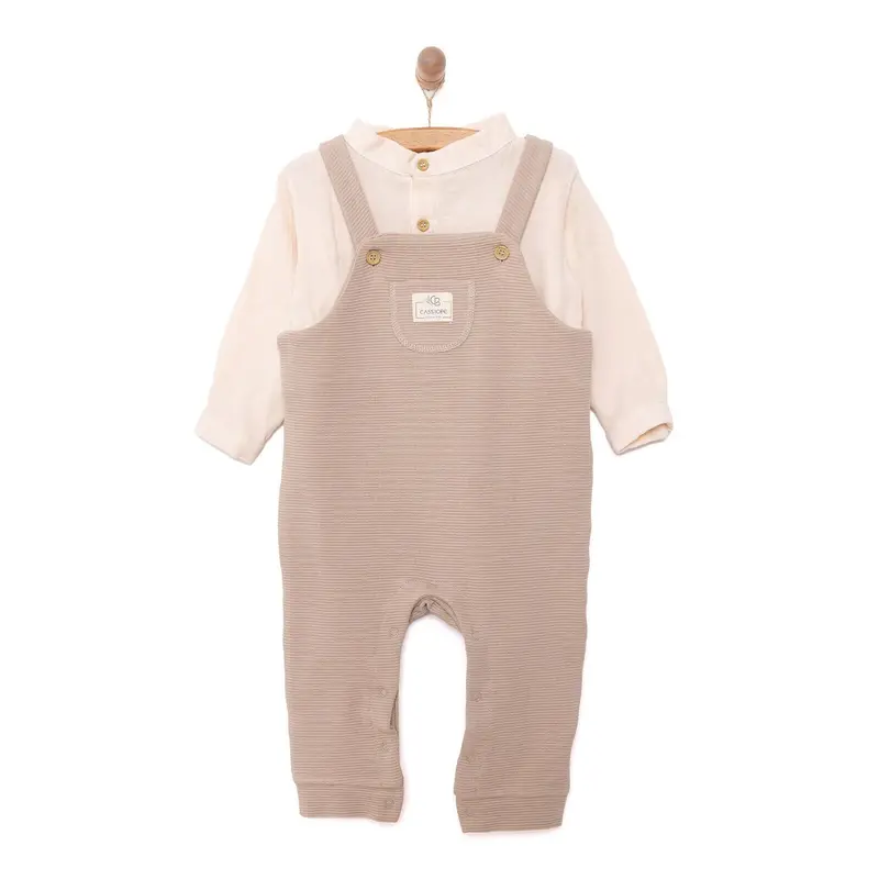 Cassiope Newborn Dungarees Set - Beige 1