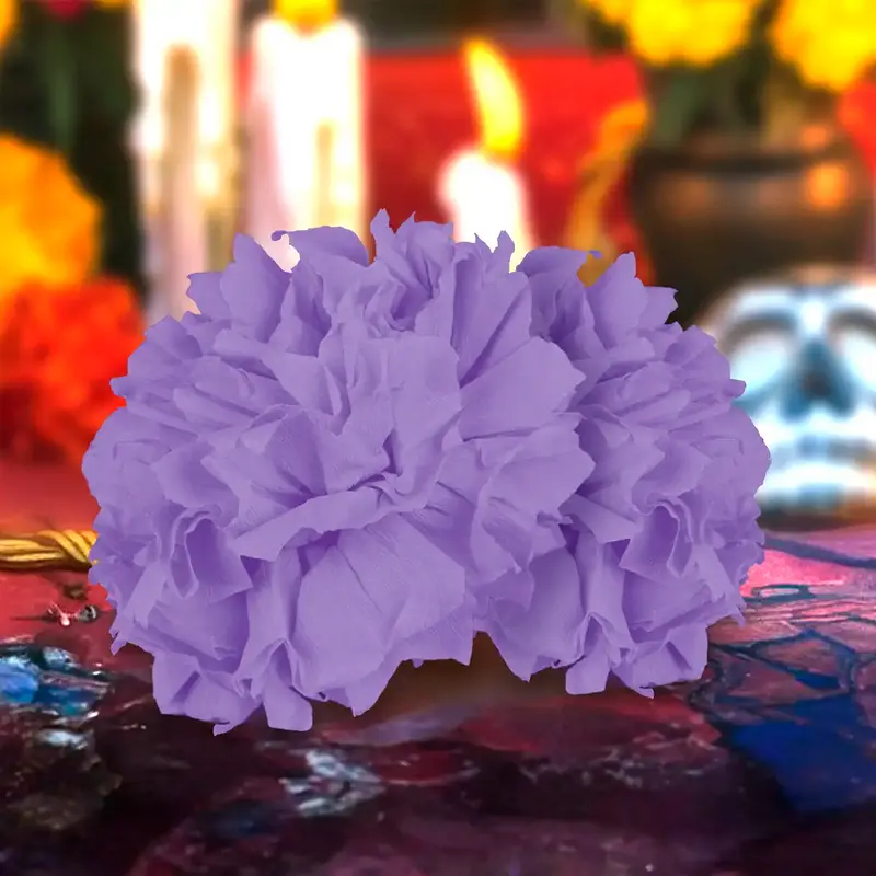 Cempasúchil De Papel China, 2 Pzas, Color Morado 1