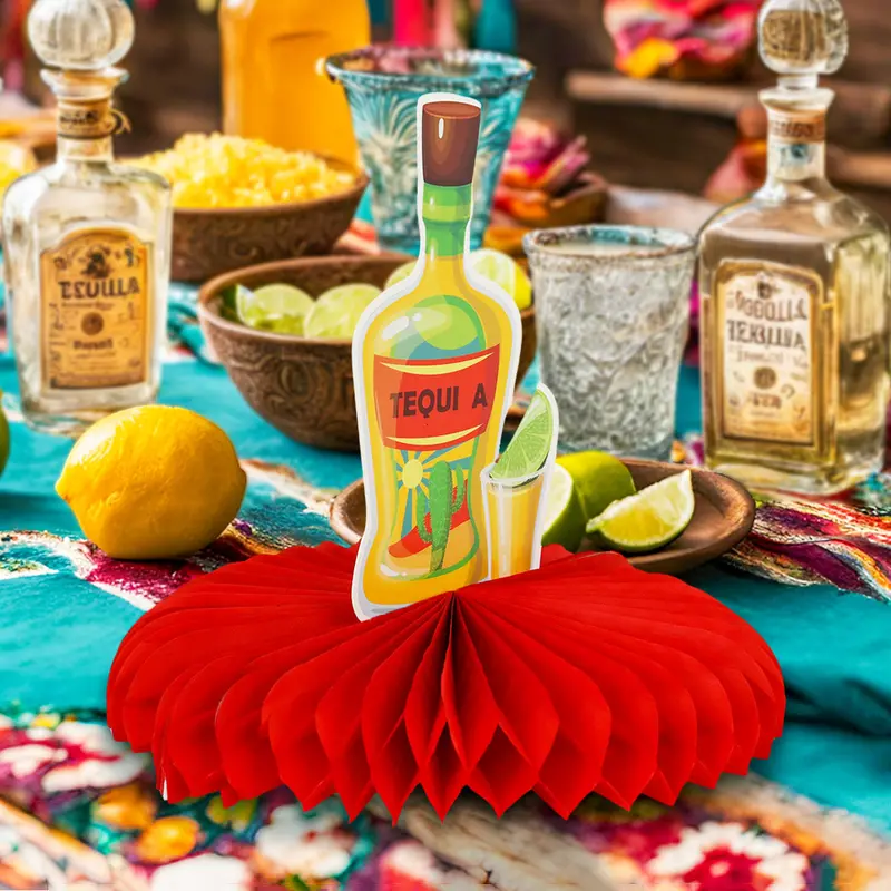 Centro De Mesa Con Diseño De Fiestas Patrias, Tequila 1