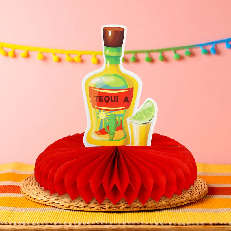 Centro De Mesa Con Diseño De Fiestas Patrias, Tequila 2