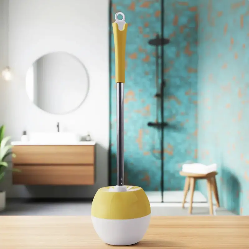 Cepillo Con Base Para Baño, Color Amarillo 1
