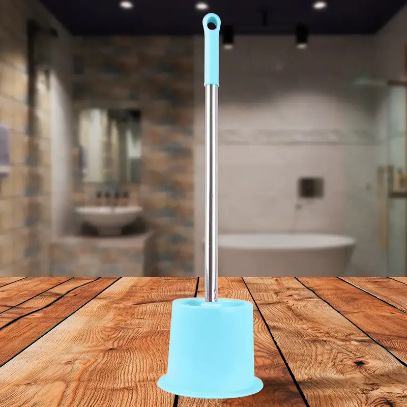 Cepillo Con Base Para Baño, Color Azul Pastel 2