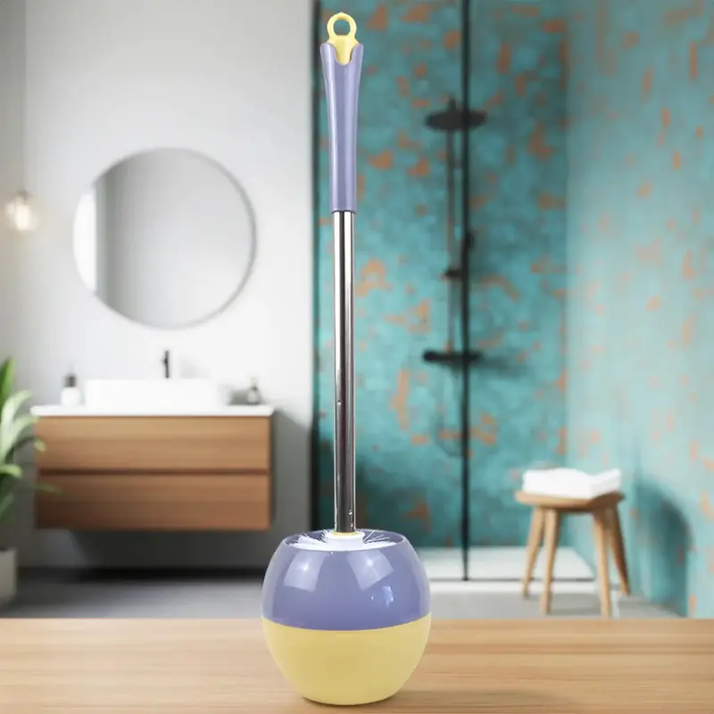 Cepillo Con Base Para Baño, Color Gris 1