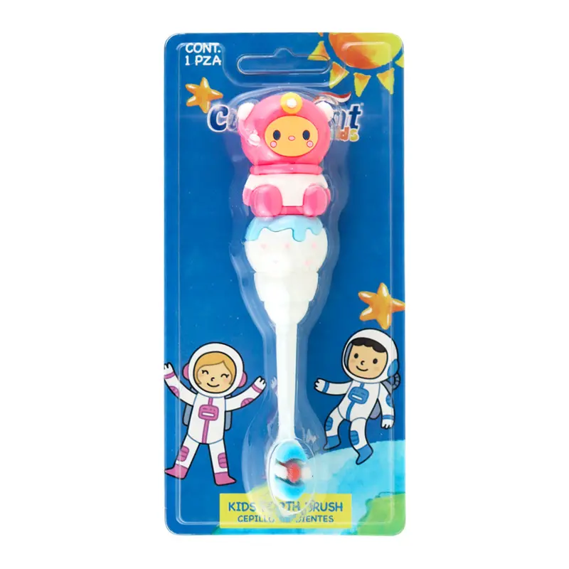 Cepillo De Dientes Para Bebé, Diseño De Astronauta, Color Rosa 2