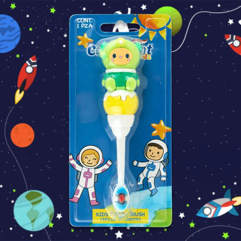 Cepillo De Dientes Para Bebé, Diseño De Astronauta, Color Verde 1
