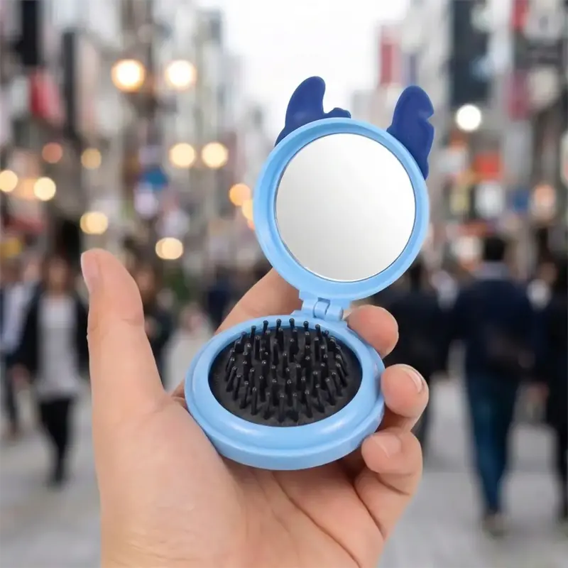 Cepillo De Pelo Plegable Con Espejo, Stitch 2