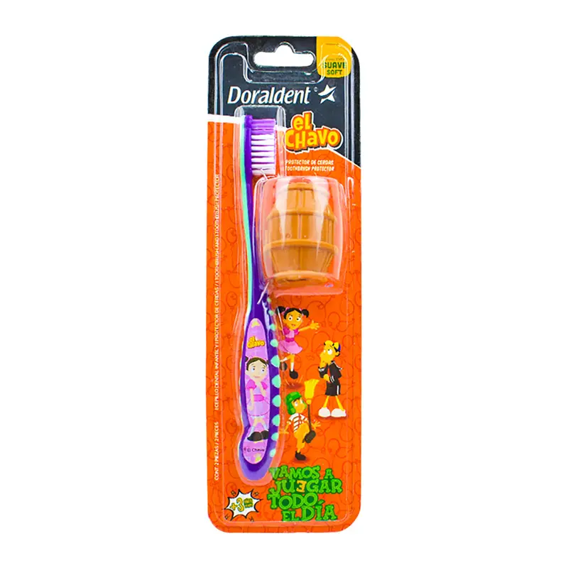 Cepillo Dental Color Morado Para Niños + Estuche, El Chavo Del 8 1