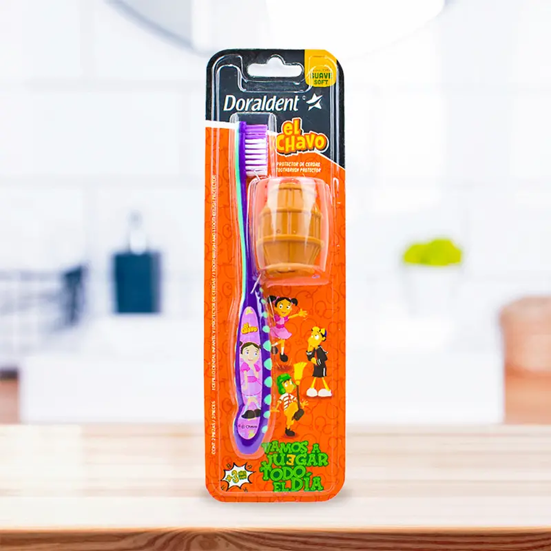 Cepillo Dental Color Morado Para Niños + Estuche, El Chavo Del 8 2