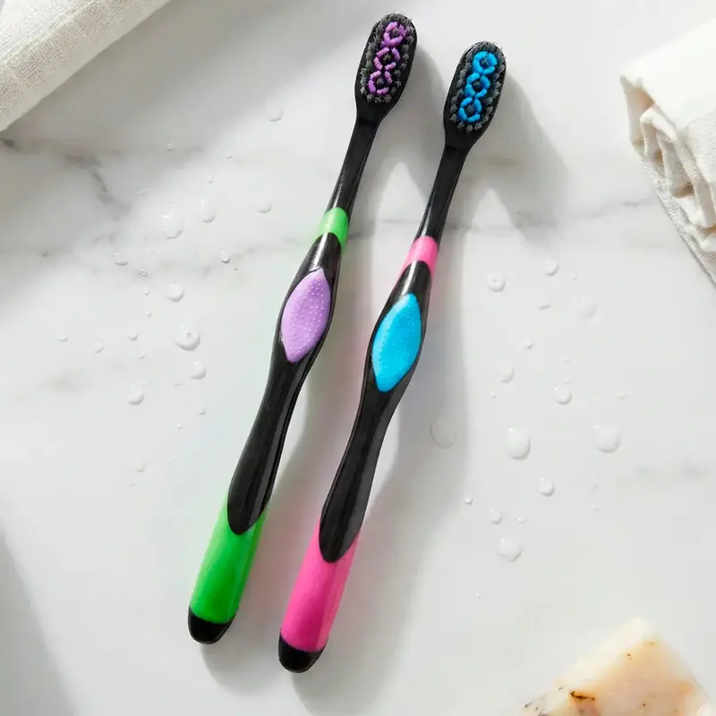 Cepillo Dental, Color Morado Y Azul, 2 Pzas 1