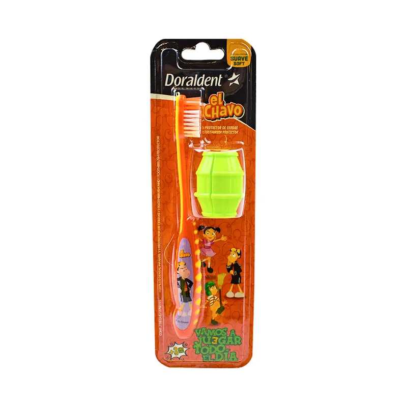Cepillo Dental Color Naranja Para Niños + Estuche, El Chavo Del 8 1