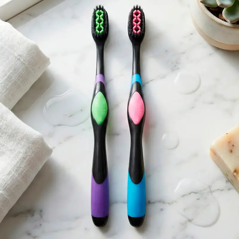 Cepillo Dental, Color Rosa Y Verde, 2 Pzas 1