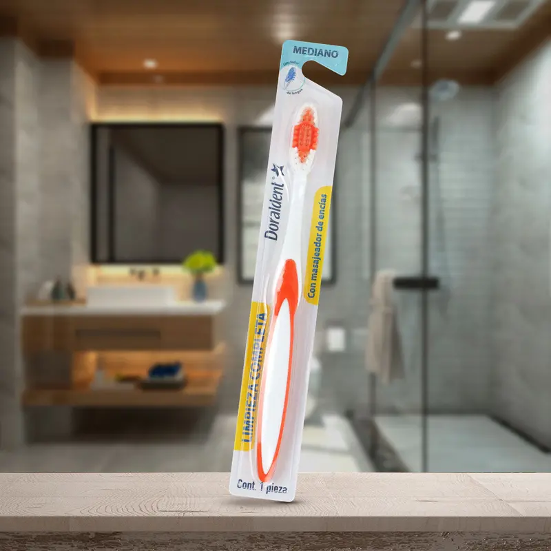 Cepillo Dental Con Masajeador De Encías, Color Naranja 1