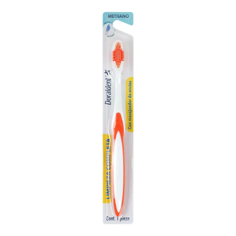 Cepillo Dental Con Masajeador De Encías, Color Naranja 2