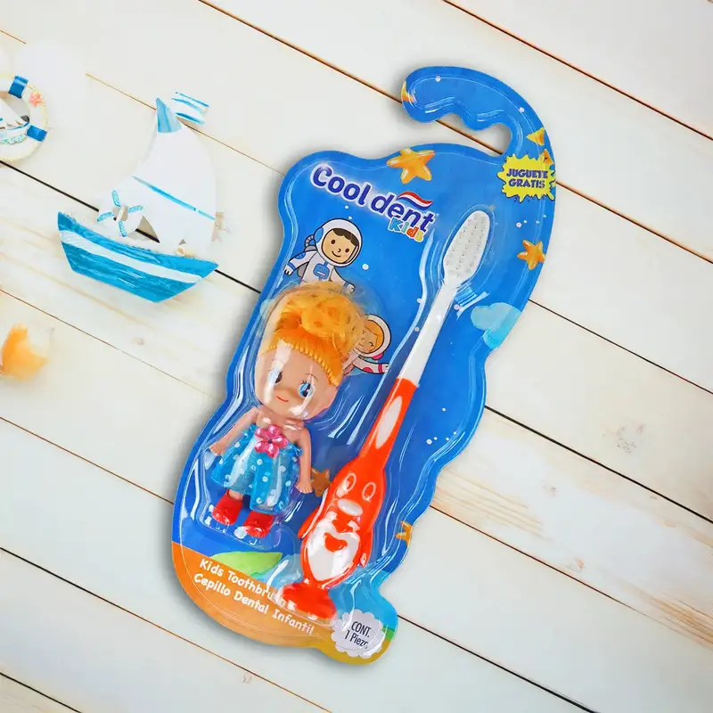 Cepillo Dental, Diseño Pingüino Con Muñeca De Juguete, Cool Dent, Color Naranja 2