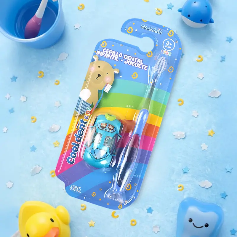 Cepillo Dental Infantil Con Coche De Juguete, Cool Dent, Color Azul 1