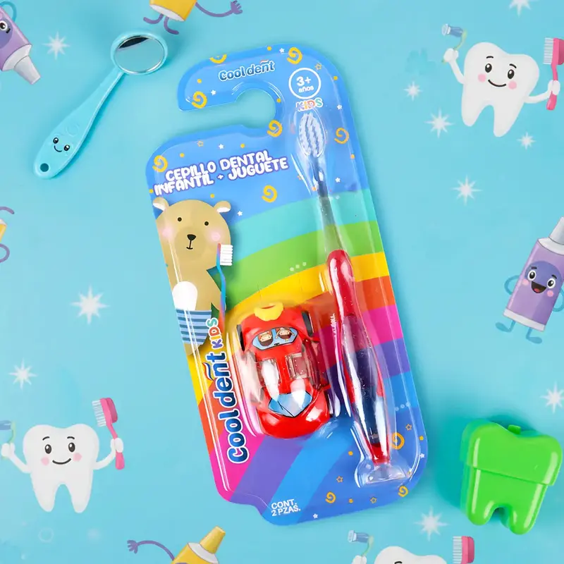 Cepillo Dental Infantil Con Coche De Juguete, Cool Dent, Color Rojo 1