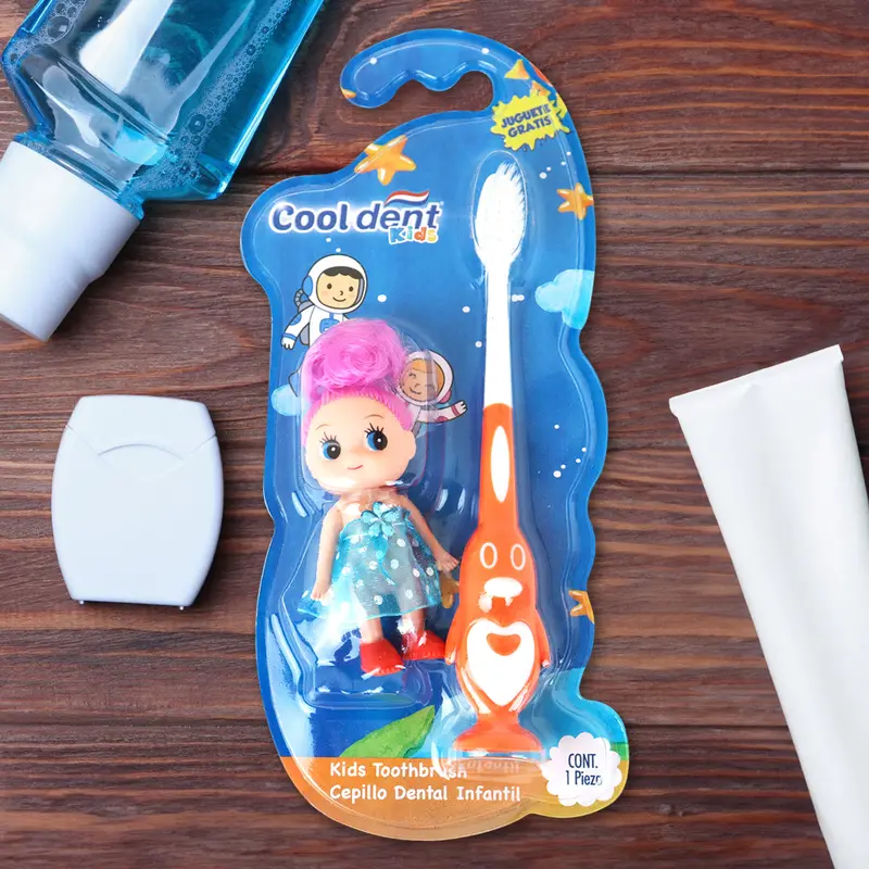 Cepillo Dental Naranja, Cool Dent Con Muñeca De Juguete 1