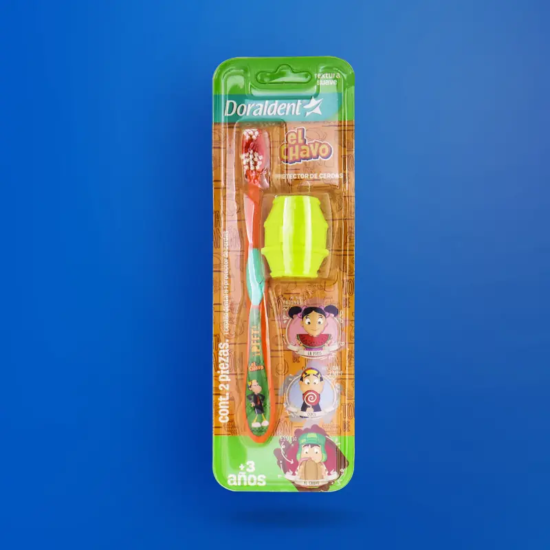 Cepillo Dental Para Niños + Estuche, Color Naranja, El Chavo Del 8 1