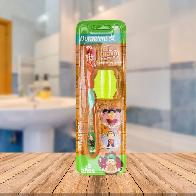 Cepillo Dental Para Niños + Estuche, Color Naranja, El Chavo Del 8 2