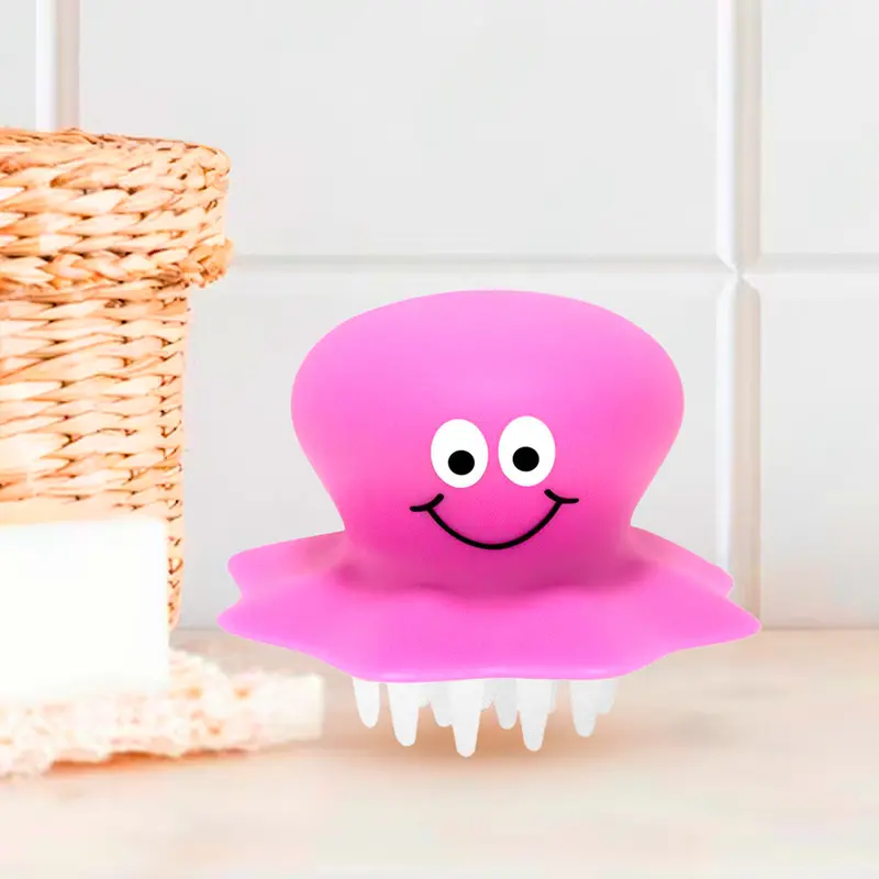Cepillo Masajeador Para Shampoo, Forma De Pulpo 1