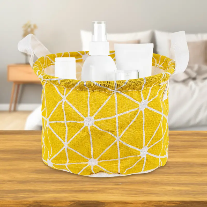 Cesto Alto Redondo Non Woven, Color Amarillo 1