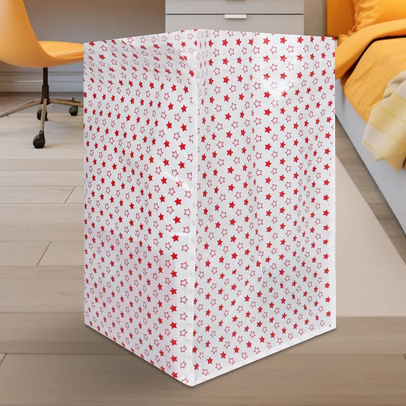Cesto Color Blanco Con Diseño De Estrellas Para Ropa 1