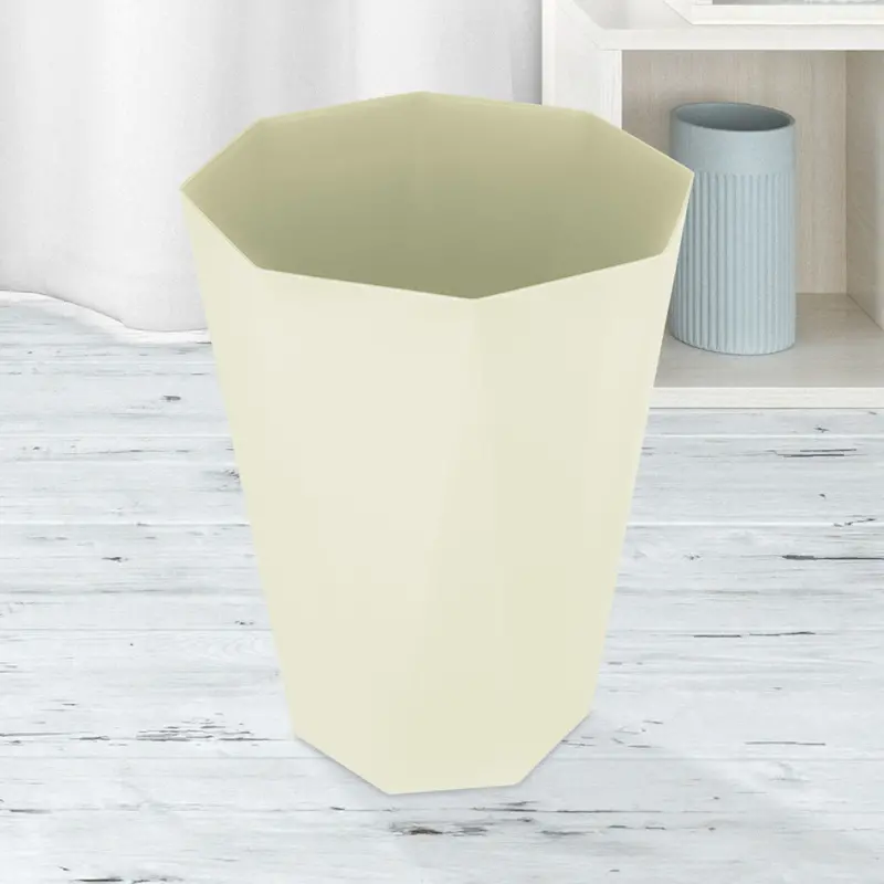 Cesto Con Diseã±O Octagonal Color Amarillo Pastel Para Basura 2