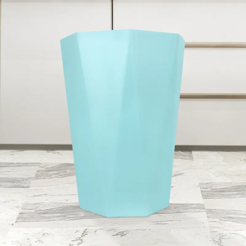 Cesto Con Diseño Octagonal Color Menta Para Basura 1