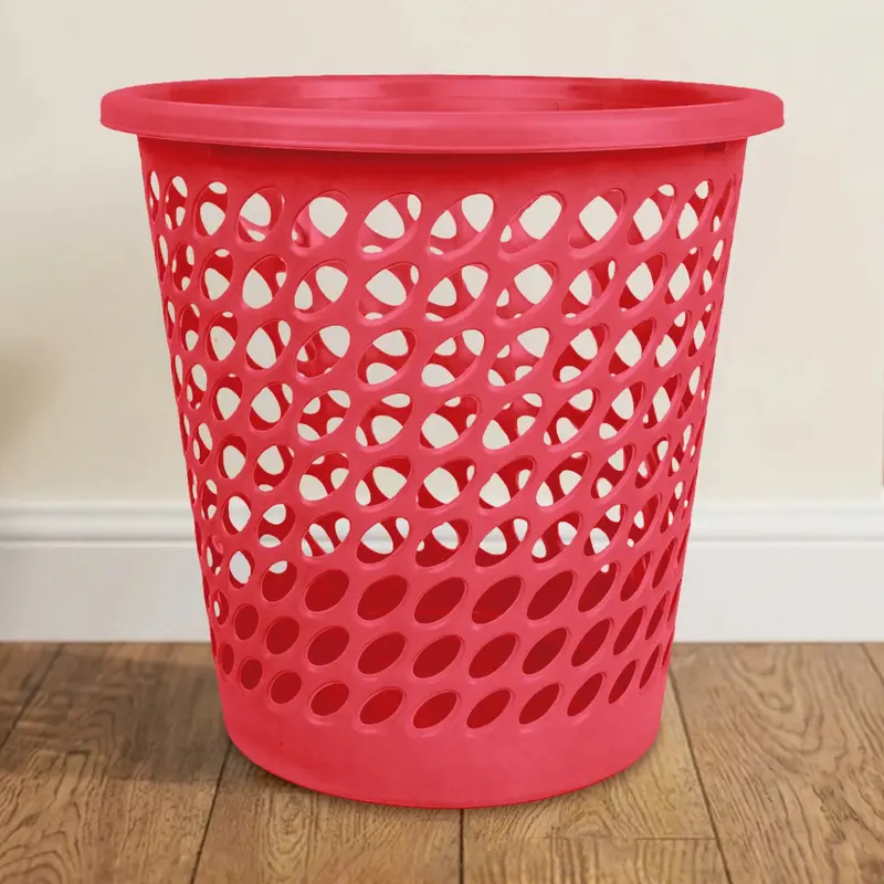 Cesto De Plástico Calado, Color Rojo 1
