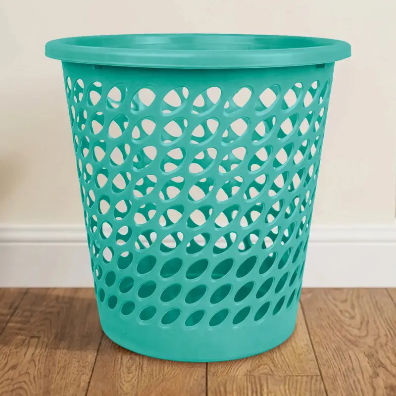 Cesto De Plástico Calado, Color Verde 1