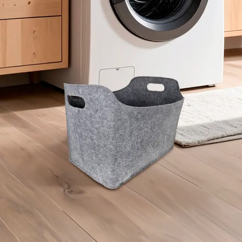 Cesto Para Almacenamiento De Tela, Color Gris 2